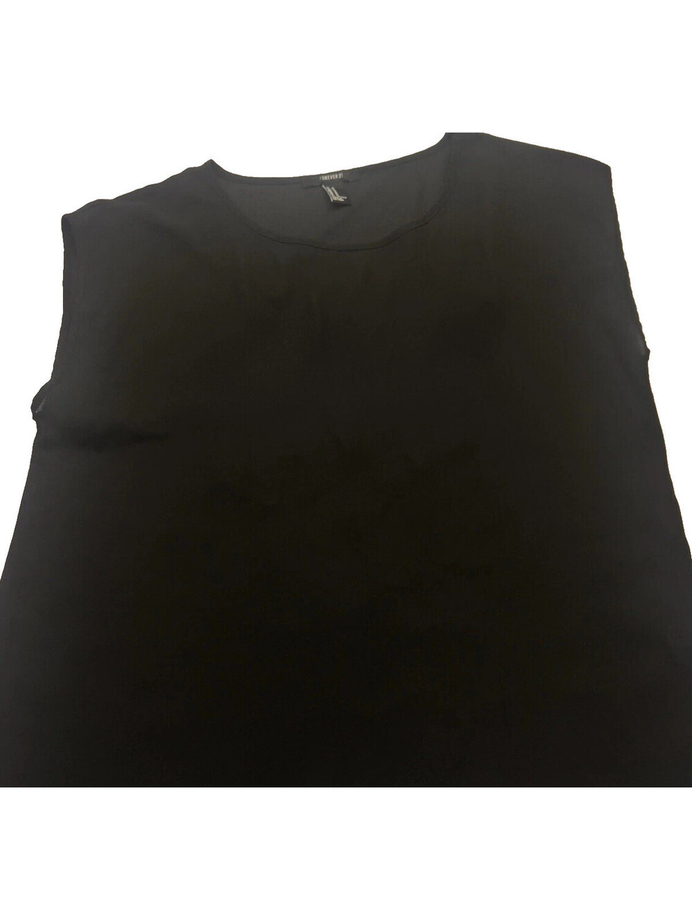 Forever 21 Semi-Sheer Chiffon Layering Top BLack Womens M Night Out